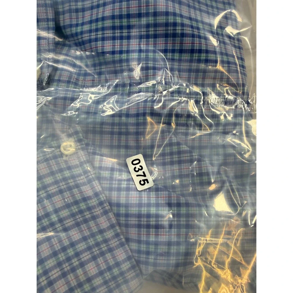 Ralph Lauren Button Down Mens Medium Blue Excellent Performance Check